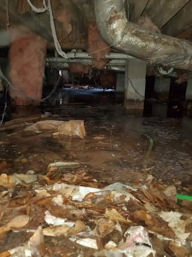 Crawl space flood assessment for Commercial Water Damage Restoration in Cary